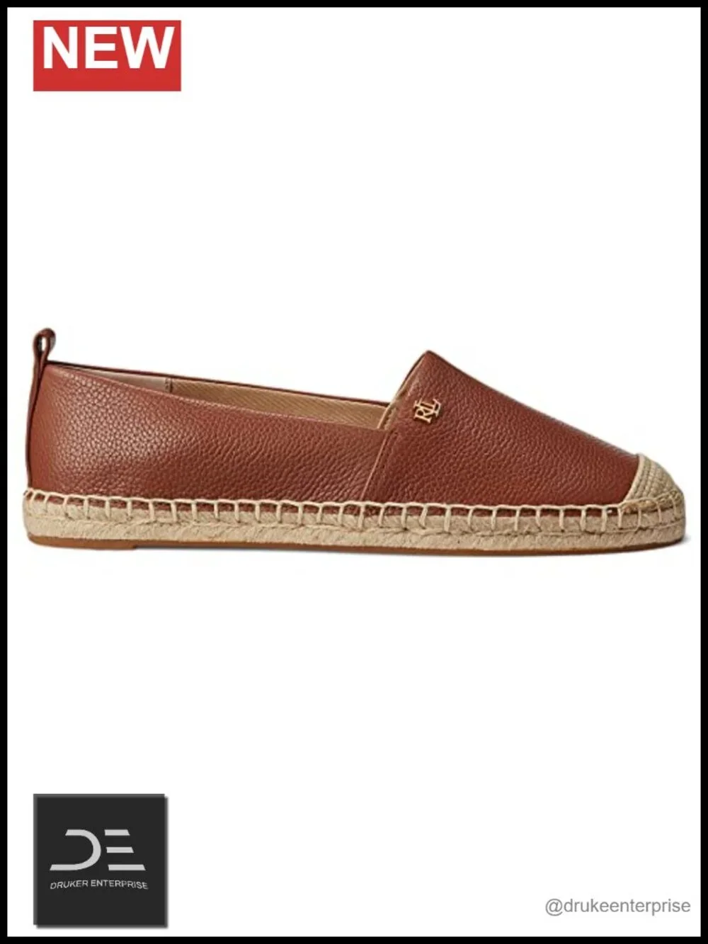 Espadrille Flats Tumbled Leather Slip-On Women's Shoes